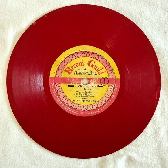 Record Guild Other - Vintage 1953 Down By The Station Record Guild Red 6.5in 78RPM Warren Gardner